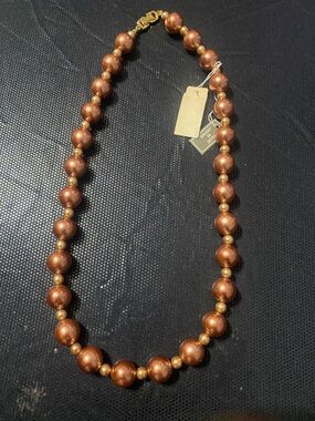 Handcrafted Copper Pearl Necklace - Elegant Women's Jewelry